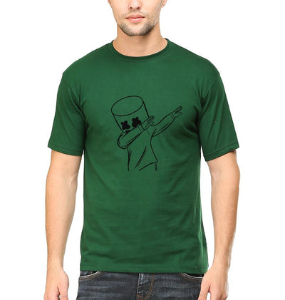 Dab Marshmello Half Sleeves T-Shirt For Men-FunkyTeesClub - FunkyTeesClub