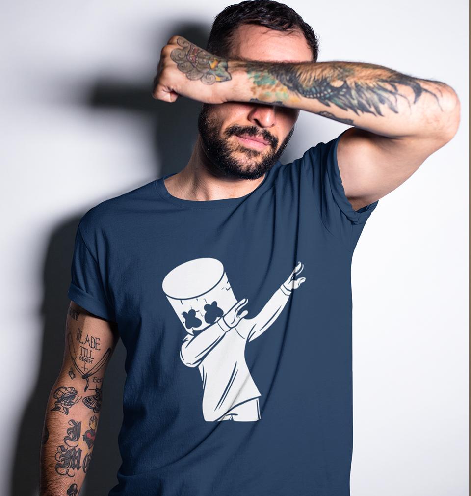 Dab Marshmello Half Sleeves T-Shirt For Men-FunkyTeesClub - FunkyTeesClub