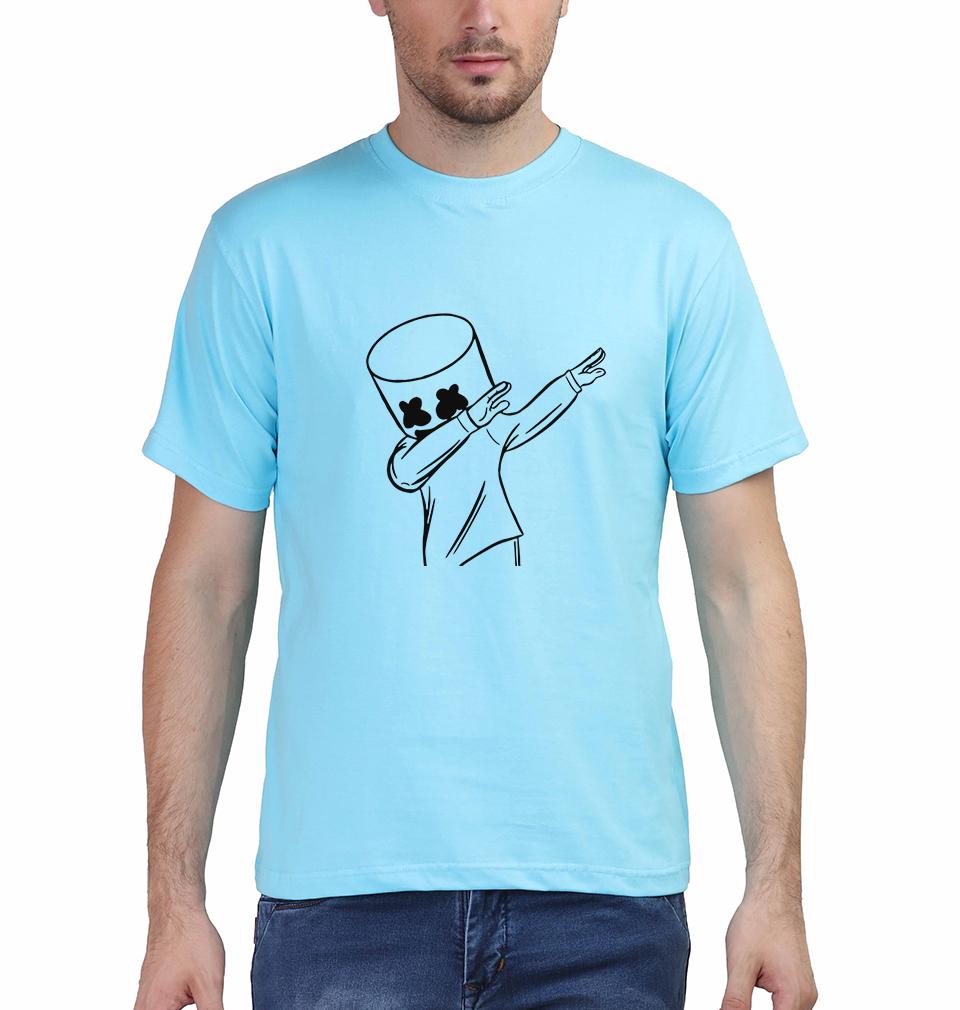 Dab Marshmello Half Sleeves T-Shirt For Men-FunkyTeesClub - FunkyTeesClub