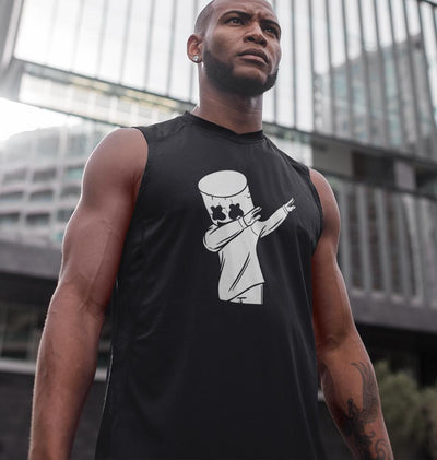 Dab Marshmello Men Gym Vest-FunkyTeesClub - FunkyTeesClub