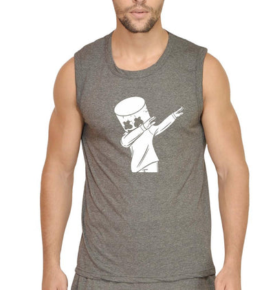 Dab Marshmello Men Gym Vest-FunkyTeesClub - FunkyTeesClub