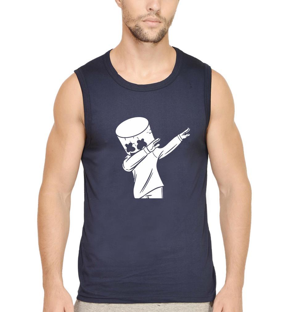 Dab Marshmello Men Sleeveless T-Shirts-FunkyTeesClub