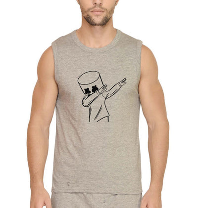 Dab Marshmello Men Gym Vest-FunkyTeesClub - FunkyTeesClub