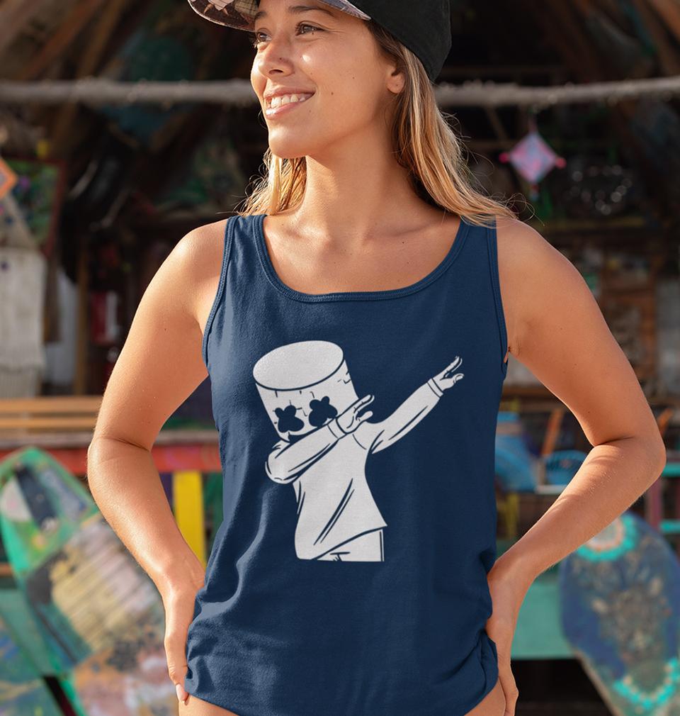 Dab Marshmello Women Tank Top-FunkyTeesClub - FunkyTeesClub
