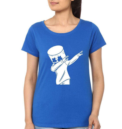 Dab Marshmello Womens Half Sleeves T-Shirts-FunkyTeesClub - FunkyTeesClub