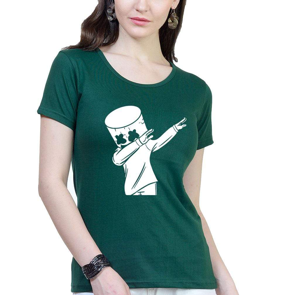 Dab Marshmello Womens Half Sleeves T-Shirts-FunkyTeesClub