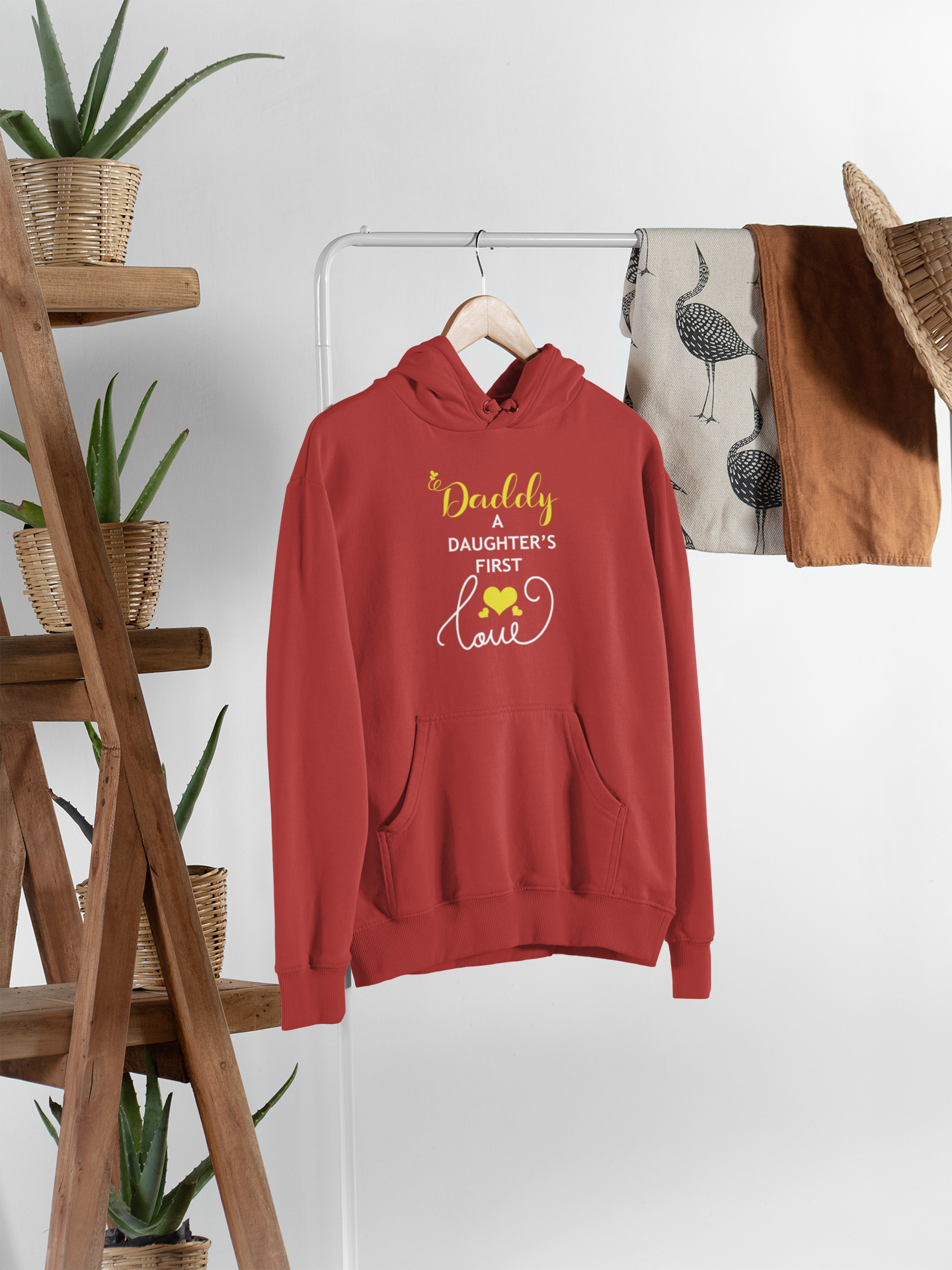 Daughters First Love Father and Daughter Red Matching Hoodies- FunkyTeesClub