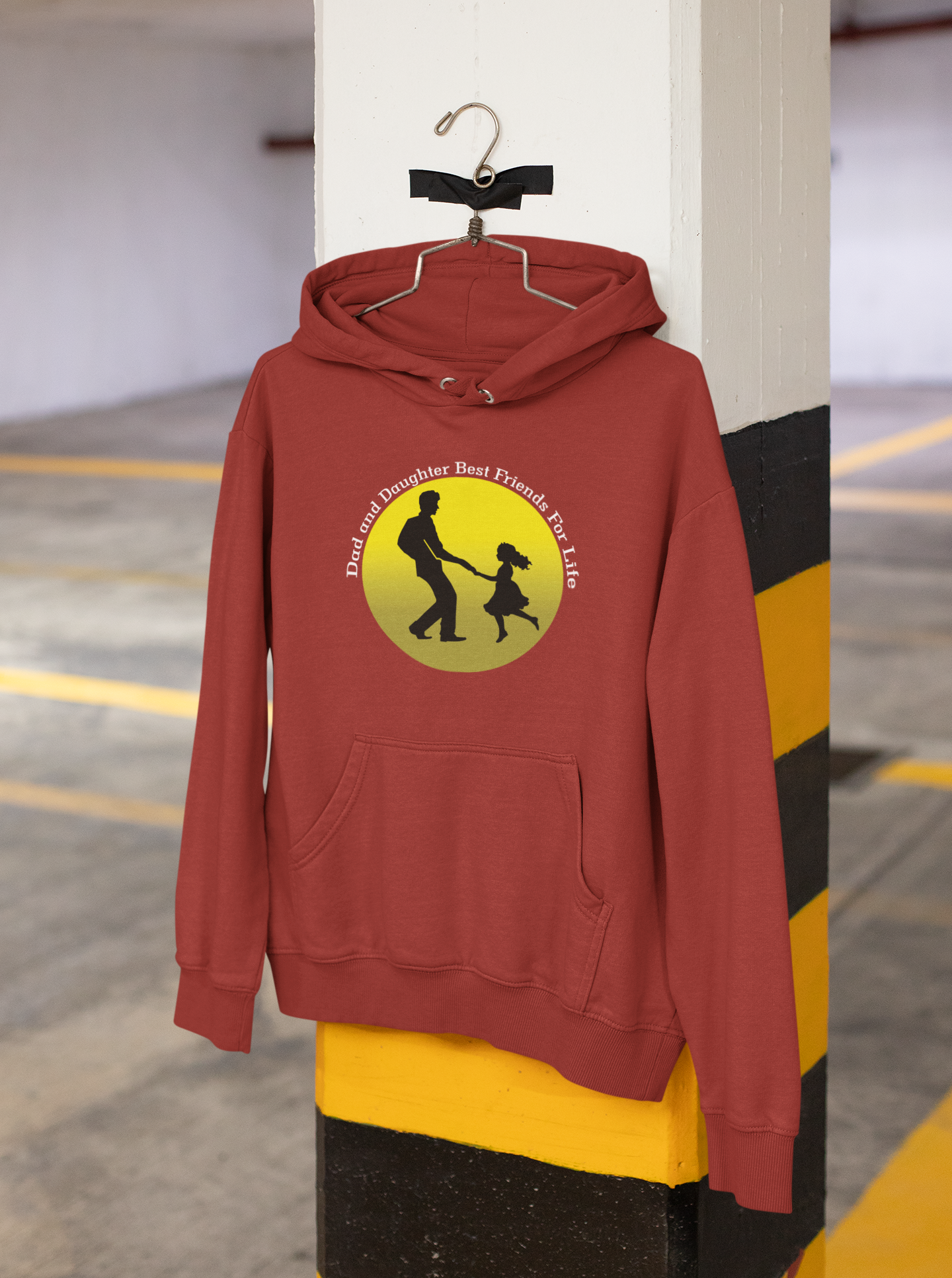 Dad And Daughter Best Friends Father and Daughter Red Matching Hoodies- FunkyTeesClub
