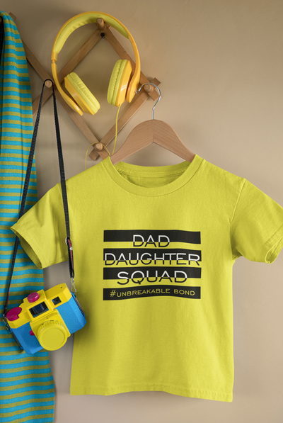 Dad Daughter Squad Father and Daughter Yellow Matching T-Shirt- FunkyTeesClub