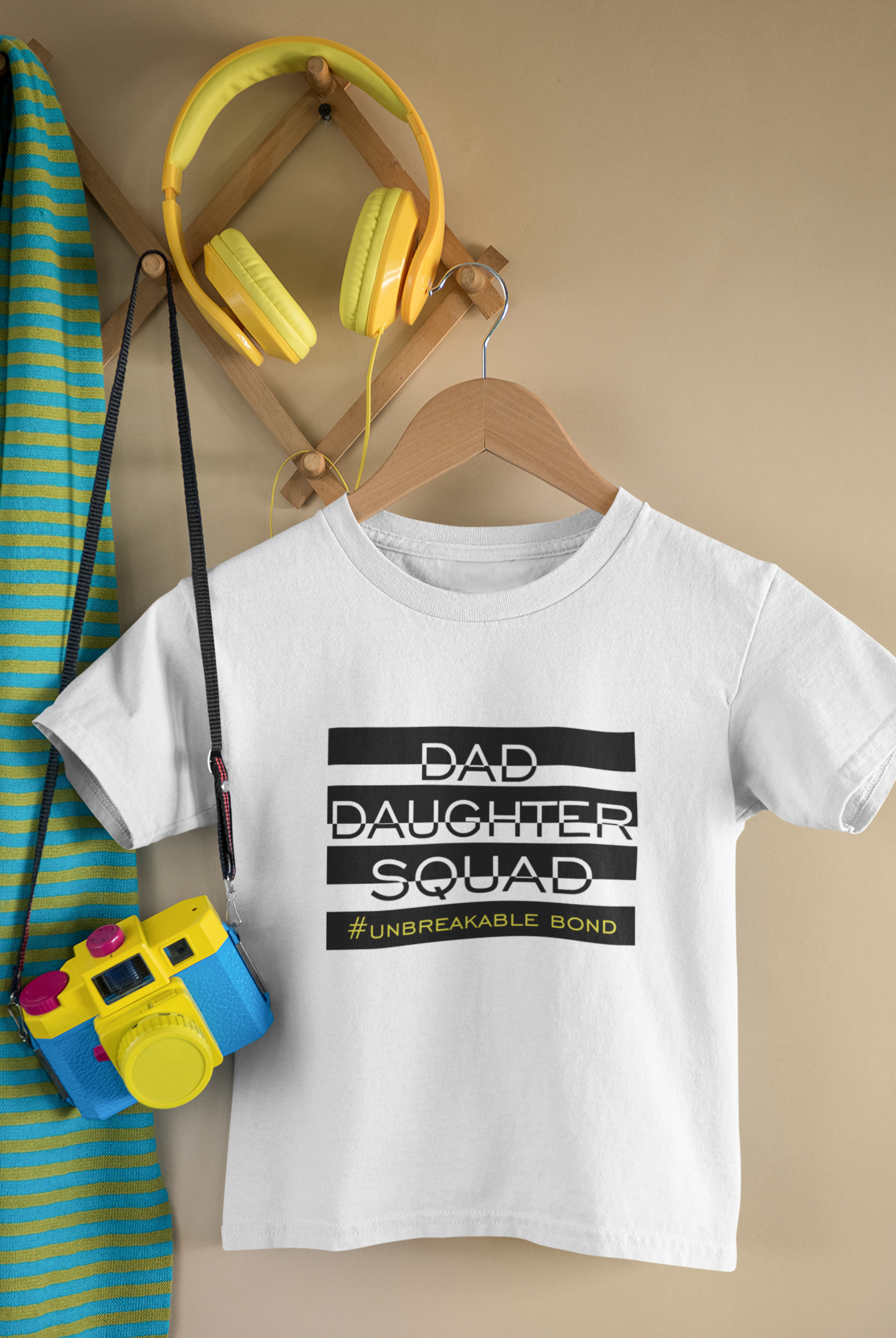 Dad Daughter Squad Father and Daughter White Matching T-Shirt- FunkyTeesClub