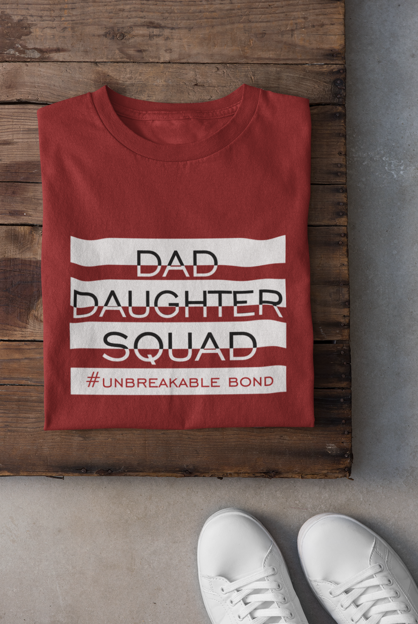 Dad Daughter Squad Father and Daughter Red Matching T-Shirt- FunkyTeesClub