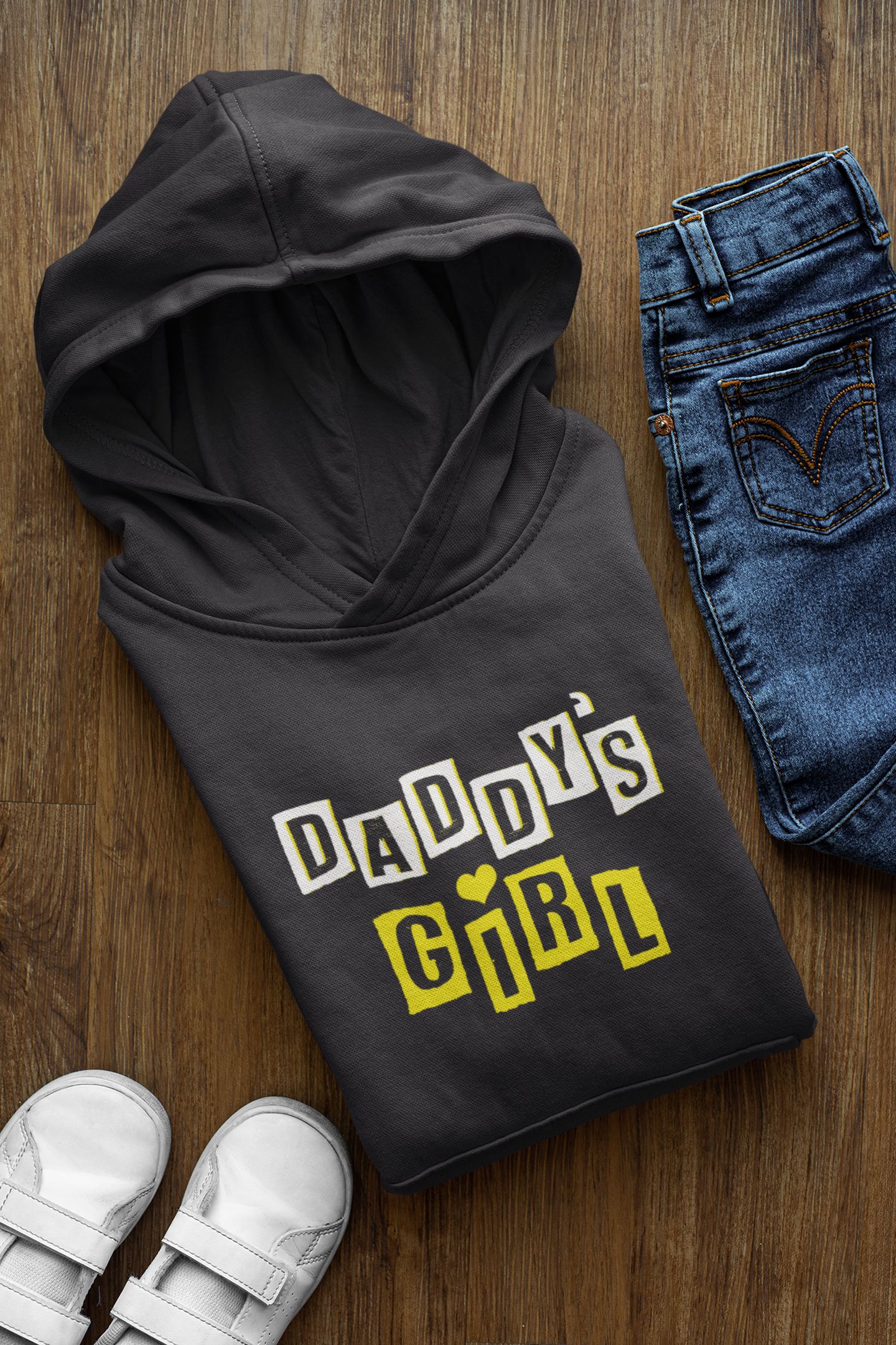 Daddy Father and Daughter Black Matching Hoodies- FunkyTeesClub