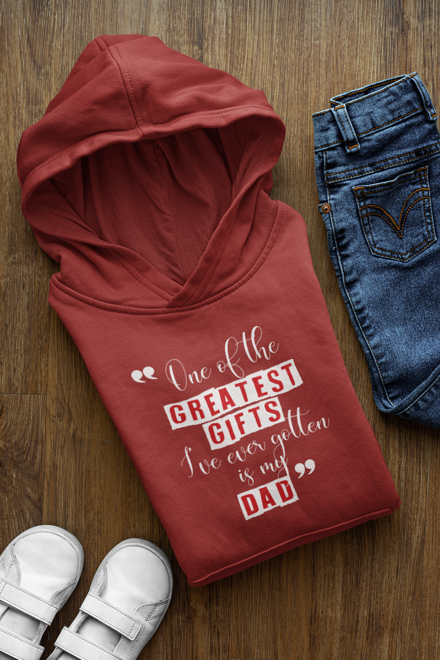 Greatest Gifts Father and Daughter Red Matching Hoodies- FunkyTeesClub