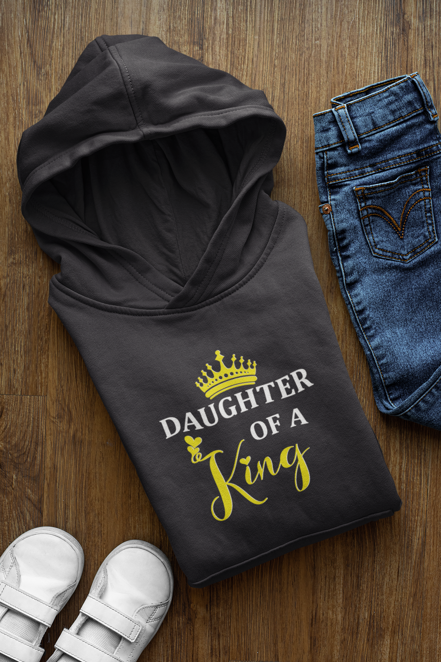 Daddy Of A Princess Father and Daughter Black Matching Hoodies- FunkyTeesClub