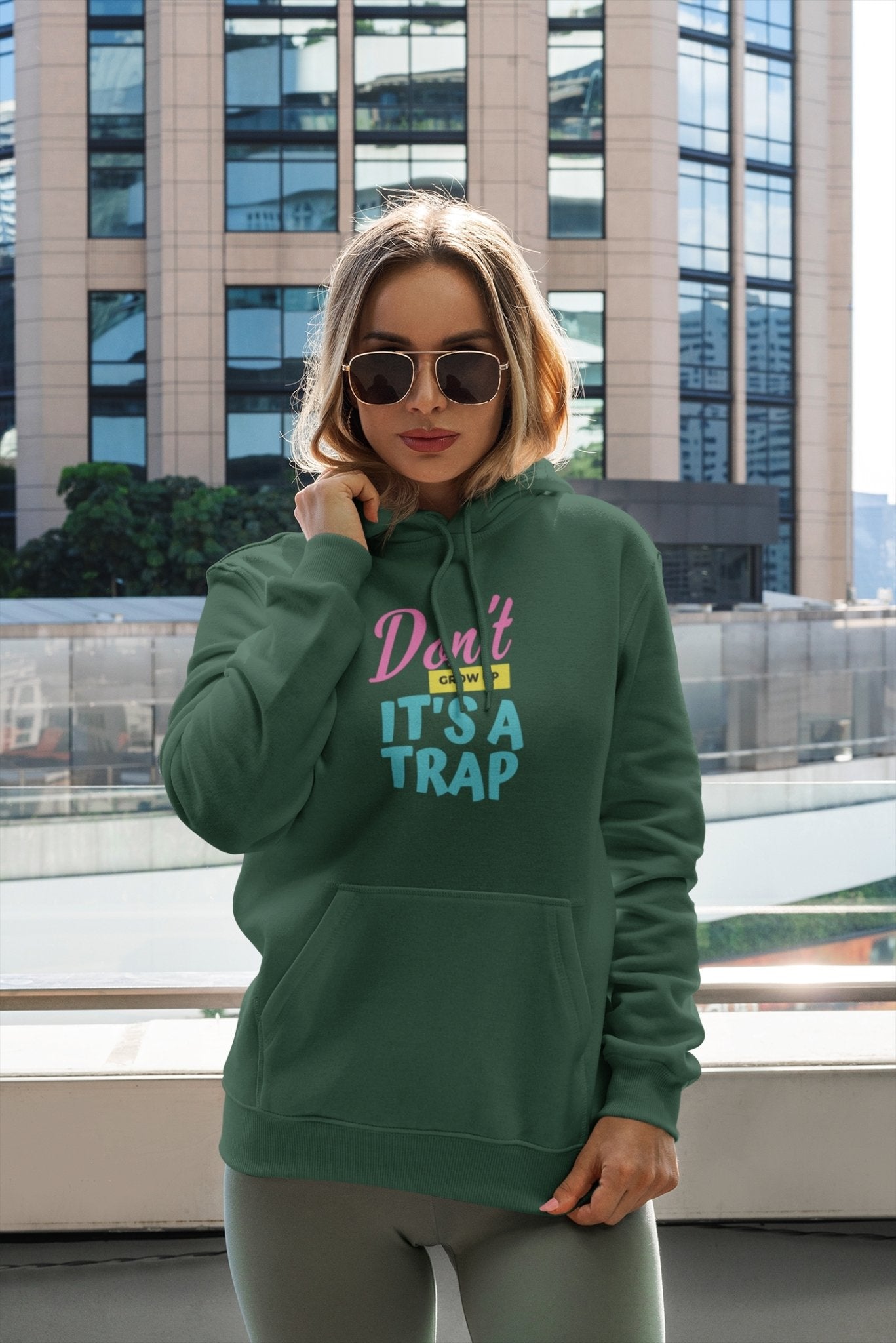 Dont Grow Up Its a Trap Typography Hoodies for Women-FunkyTeesClub - Funky Tees Club