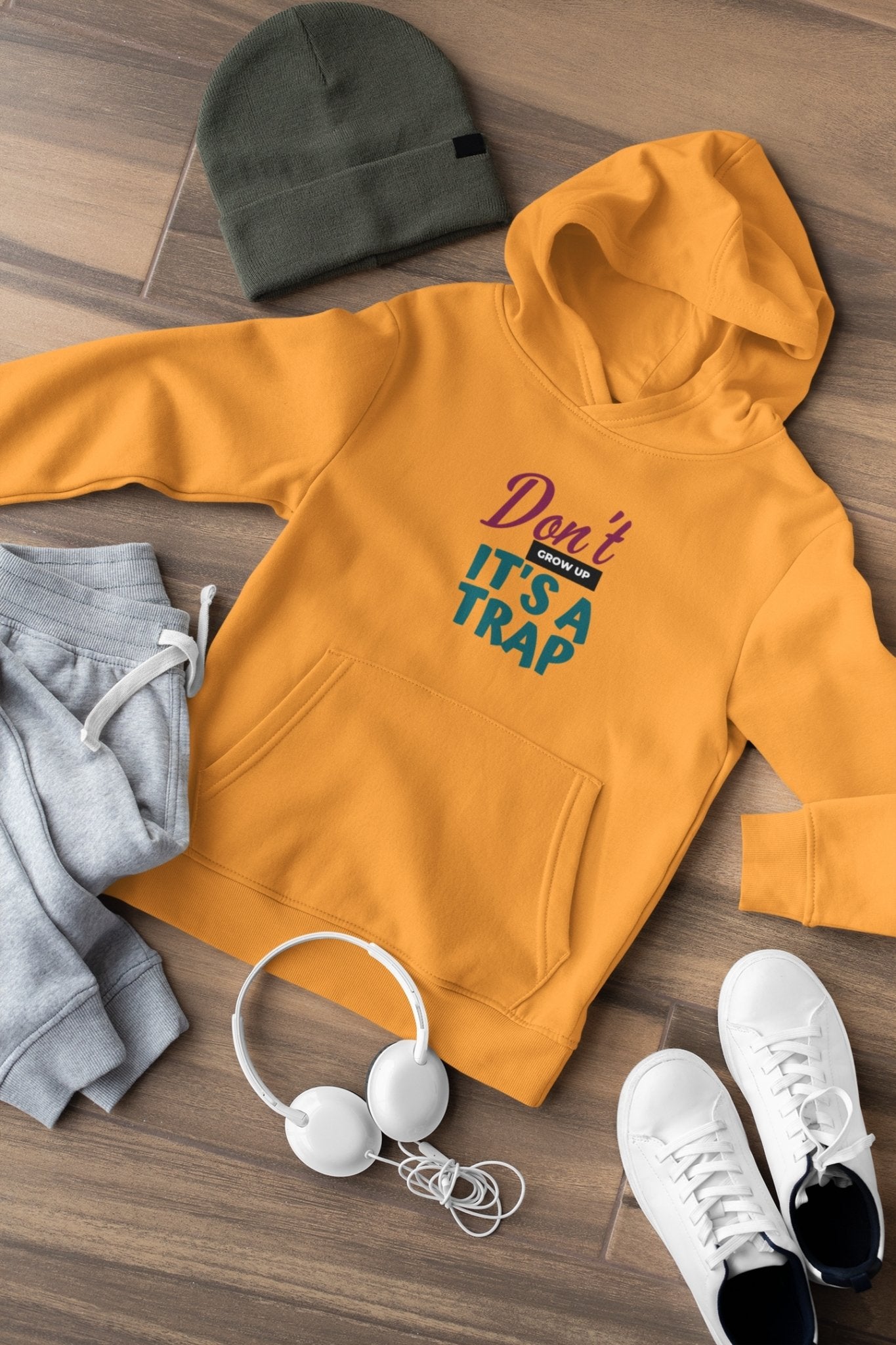 Dont Grow Up Its a Trap Typography Hoodies for Women-FunkyTeesClub - Funky Tees Club