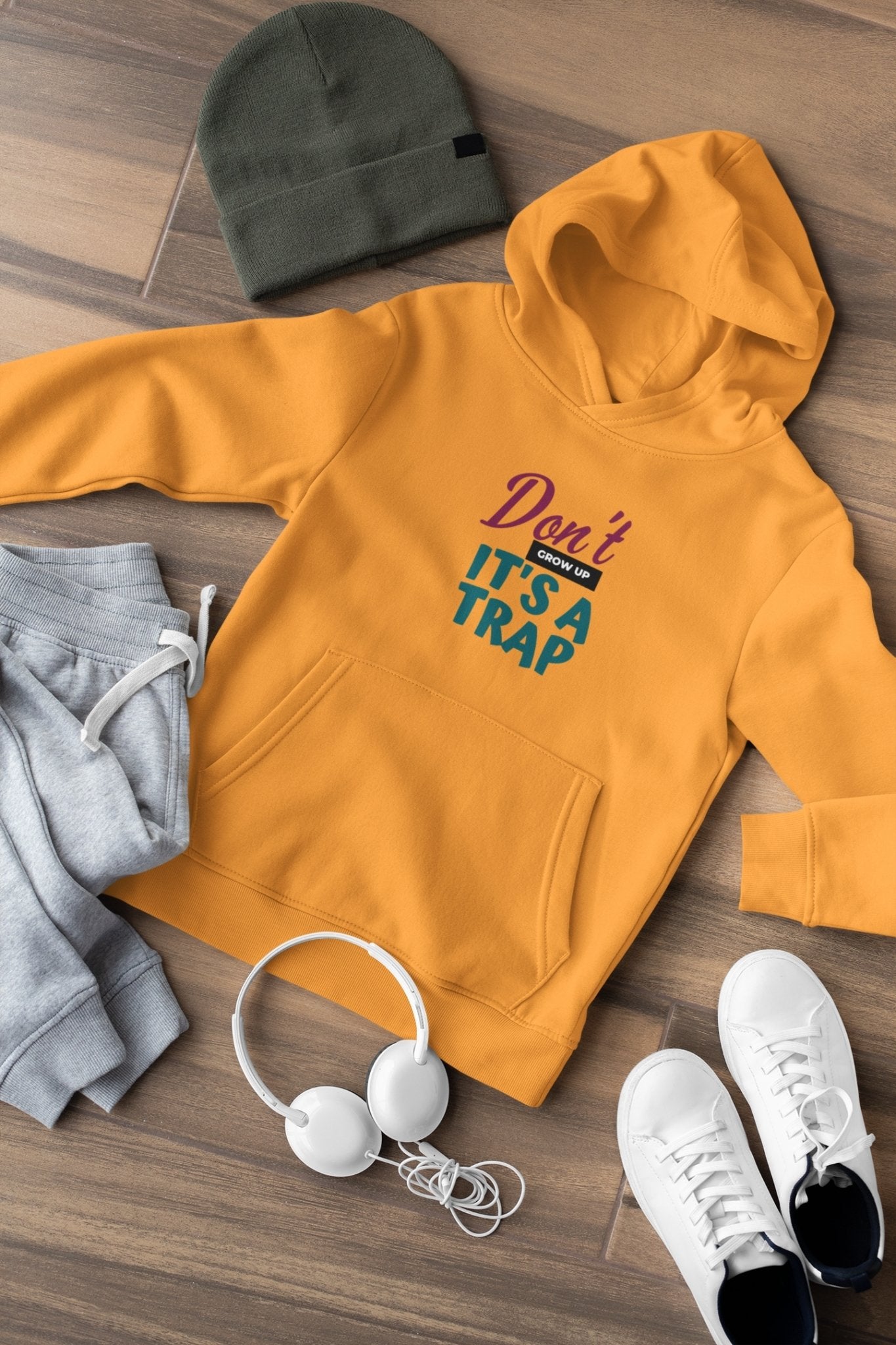 Dont Grow Up Its a Trap Typography Men Hoodies-FunkyTeesClub - Funky Tees Club