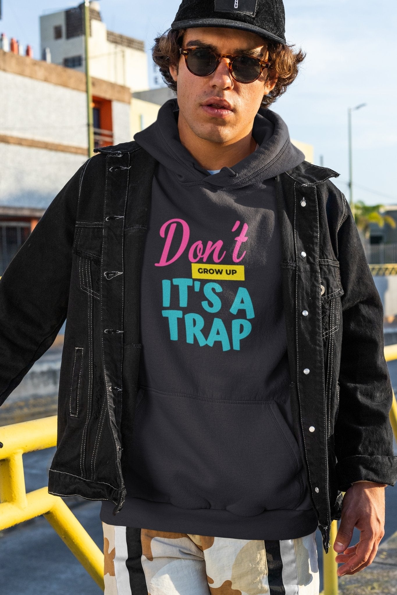 Dont Grow Up Its a Trap Typography Men Hoodies-FunkyTeesClub - Funky Tees Club