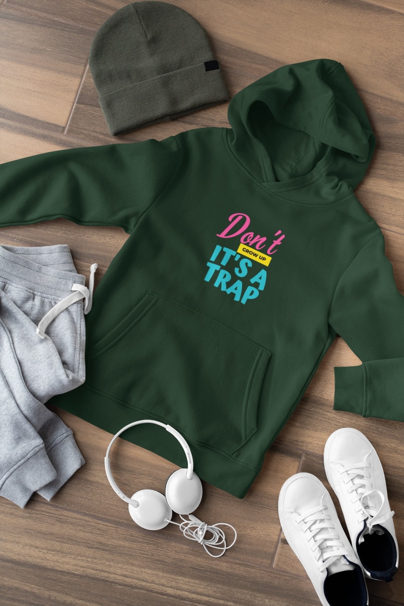 Dont Grow Up Its a Trap Typography Men Hoodies-FunkyTeesClub - Funky Tees Club