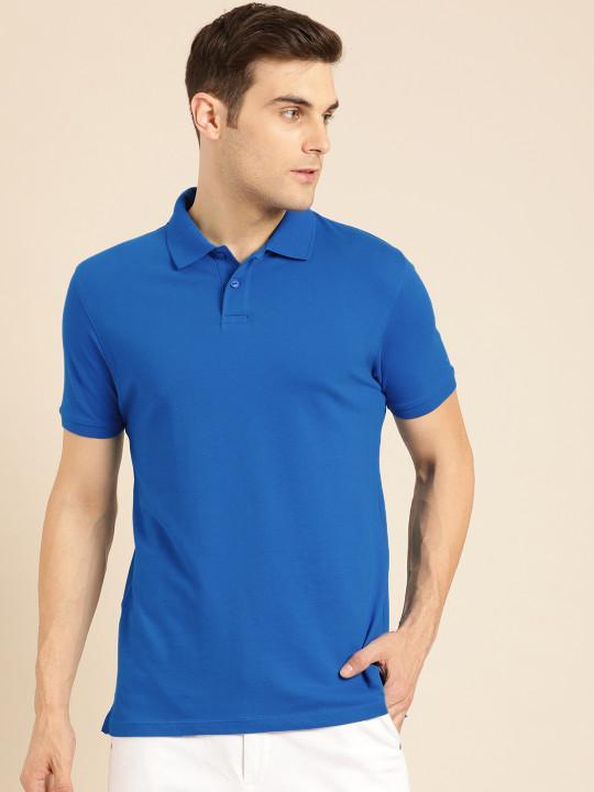 Plain Royal Blue Polo T-Shirt-FunkyTeesClub