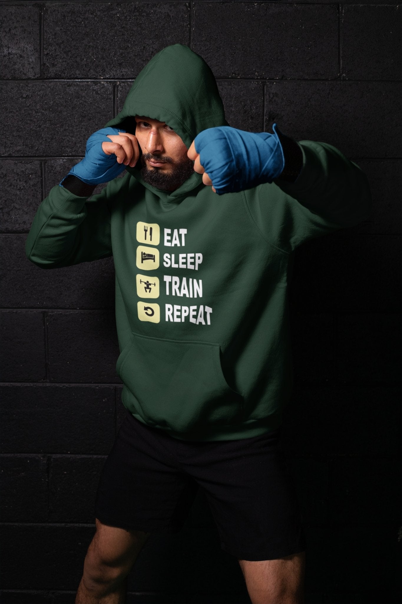 Eat Sleep Train Repeat Gym And Workout Men Hoodies-FunkyTeesClub - Funky Tees Club
