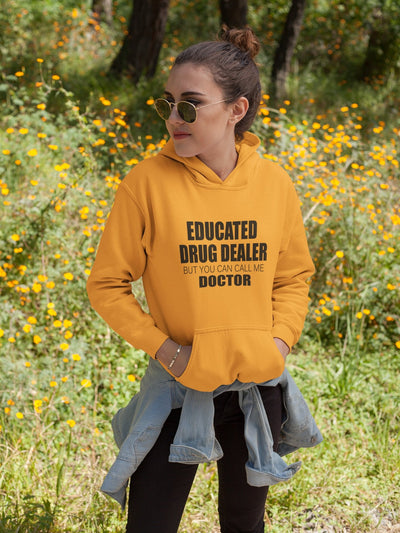 Educated Drug Dealer Doctor Hoodies for Women-FunkyTeesClub - Funky Tees Club