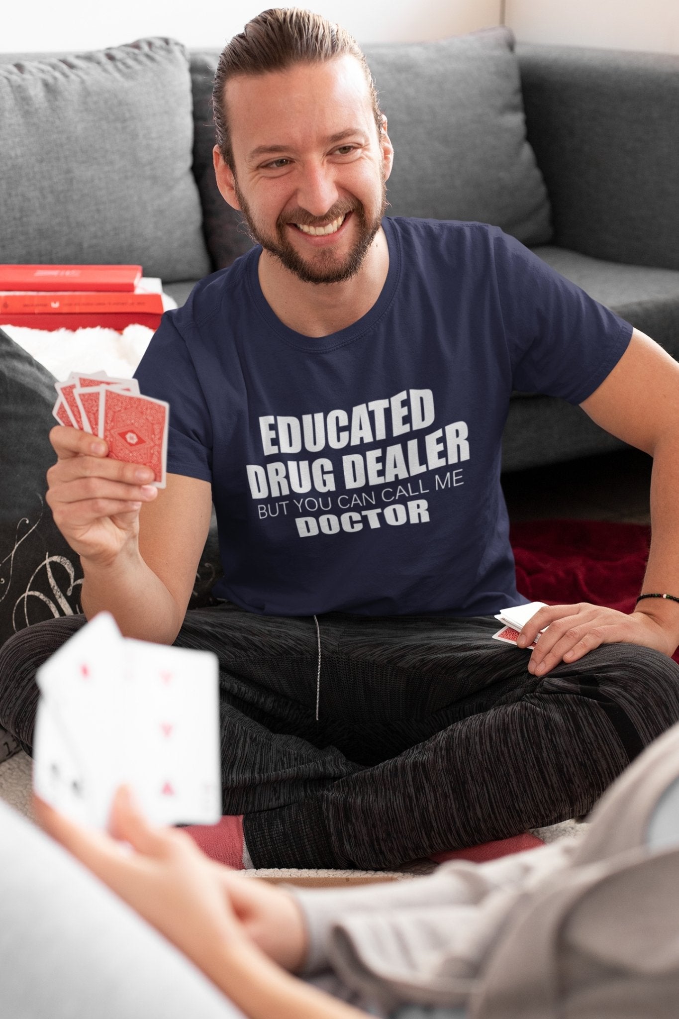 Educated Drug Dealer Doctor Mens Half Sleeves T-shirt- FunkyTeesClub - Funky Tees Club