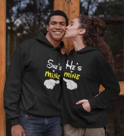 He is Mine She is Mine Couple Hoodie-FunkyTees