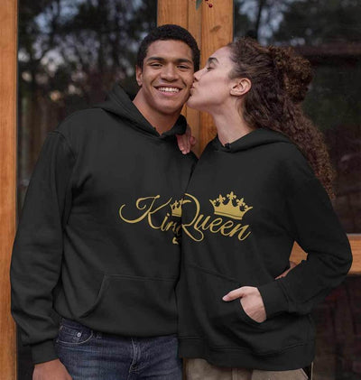 King n Queen Couple Hoodie-FunkyTees
