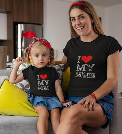 I Love My Daughter I Love My Mom Mother and Daughter Matching T-Shirt- FunkyTeesClub