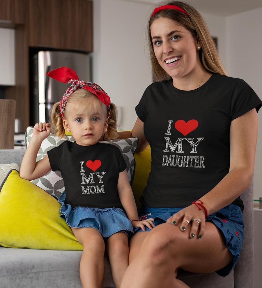 I Love My Daughter I Love My Mom Mother and Daughter Matching T-Shirt- FunkyTeesClub