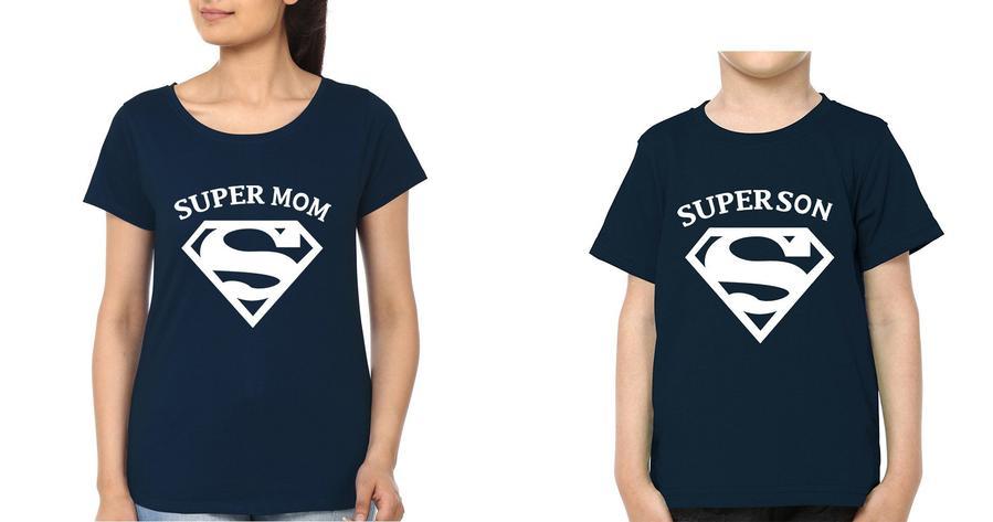 Super Mom and Super Boy Mother and Son Matching T-Shirt- FunkyTeesClub