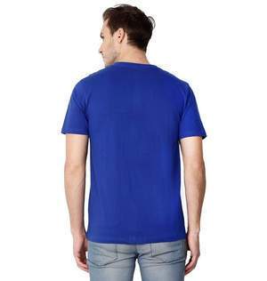 Plain royal blue V Neck T-Shirt-FunkyTeesClub