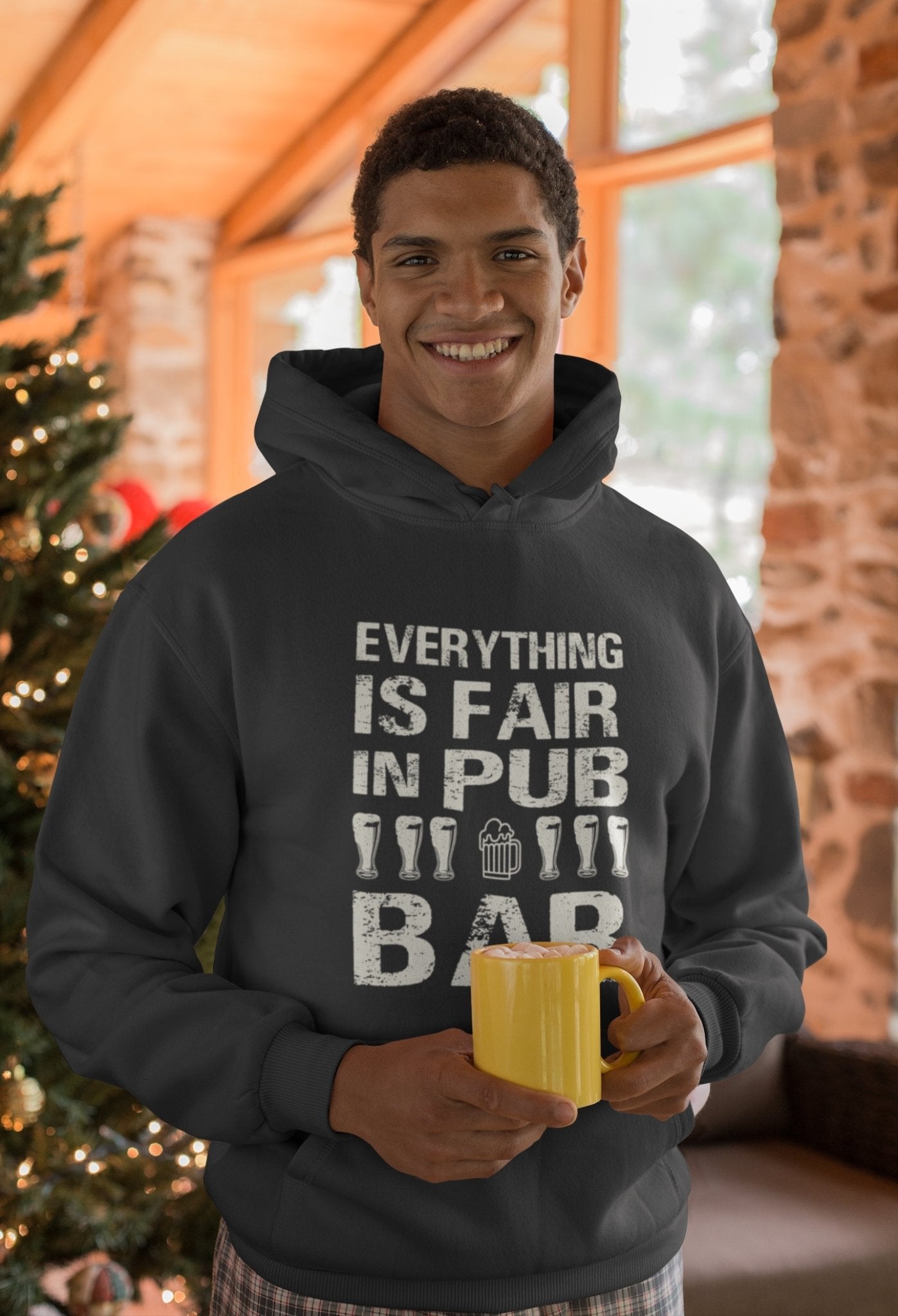 Everthing Is Fair In Pub And Bar Men Hoodies-FunkyTeesClub - Funky Tees Club