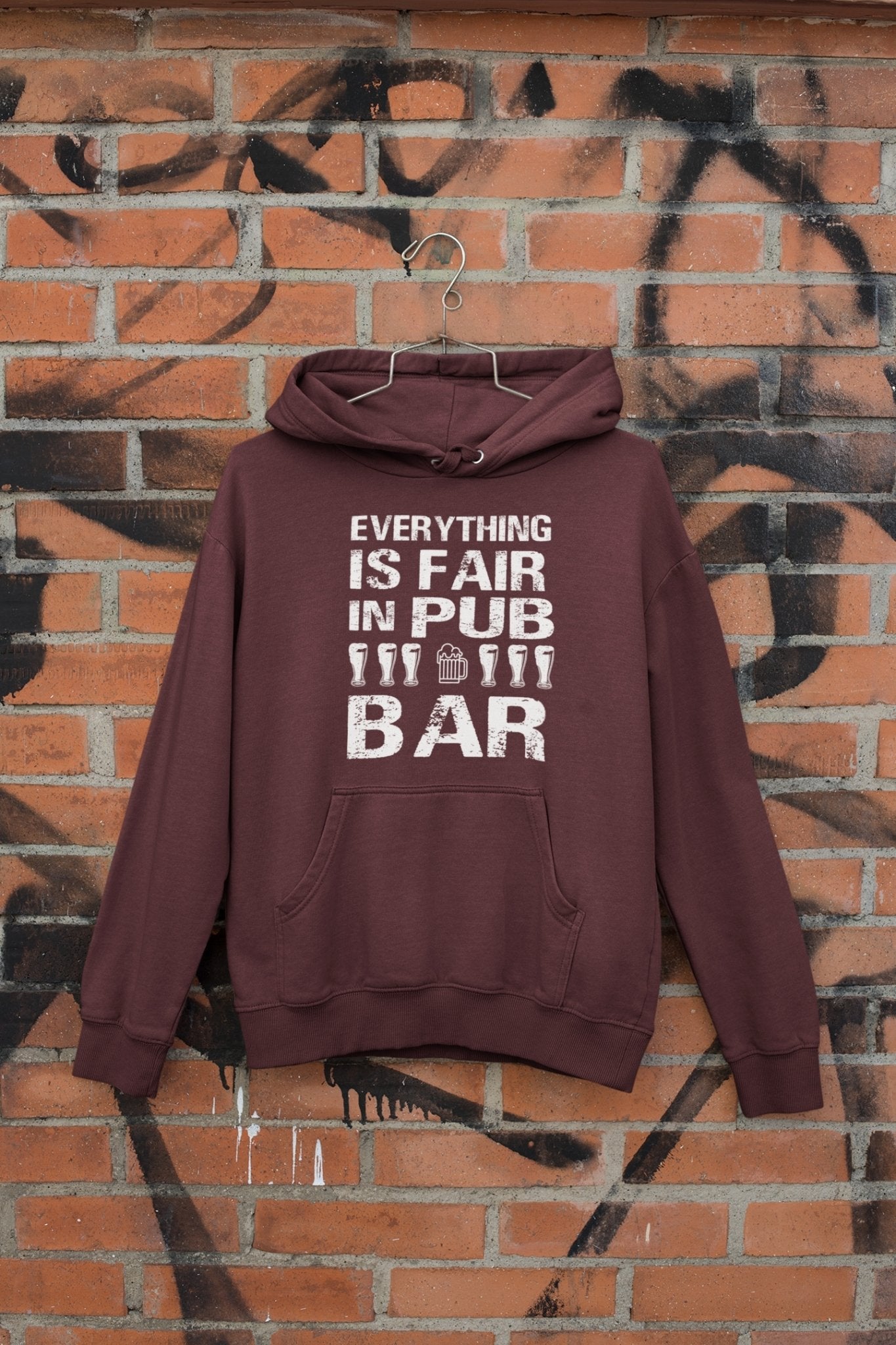 Everthing Is Fair In Pub And Bar Men Hoodies-FunkyTeesClub - Funky Tees Club
