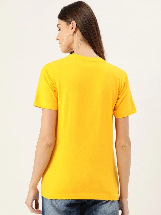 Plain Yellow Women Half Sleeves T-shirt- FunkyTeesClub