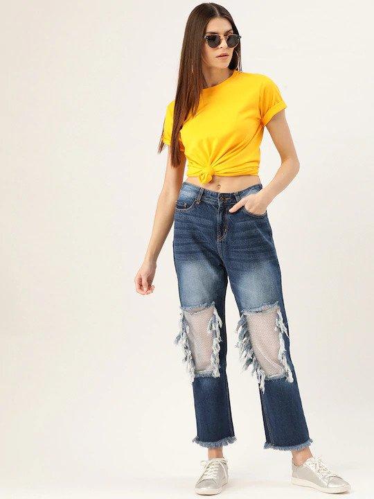 Plain Yellow Women Half Sleeves T-shirt- FunkyTeesClub