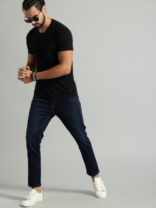 Plain black Half Sleeves T-Shirt-FunkyTeesClub