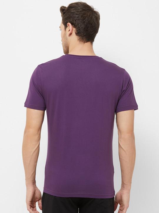 Plain Purple Half Sleeves T-Shirt-FunkyTeesClub