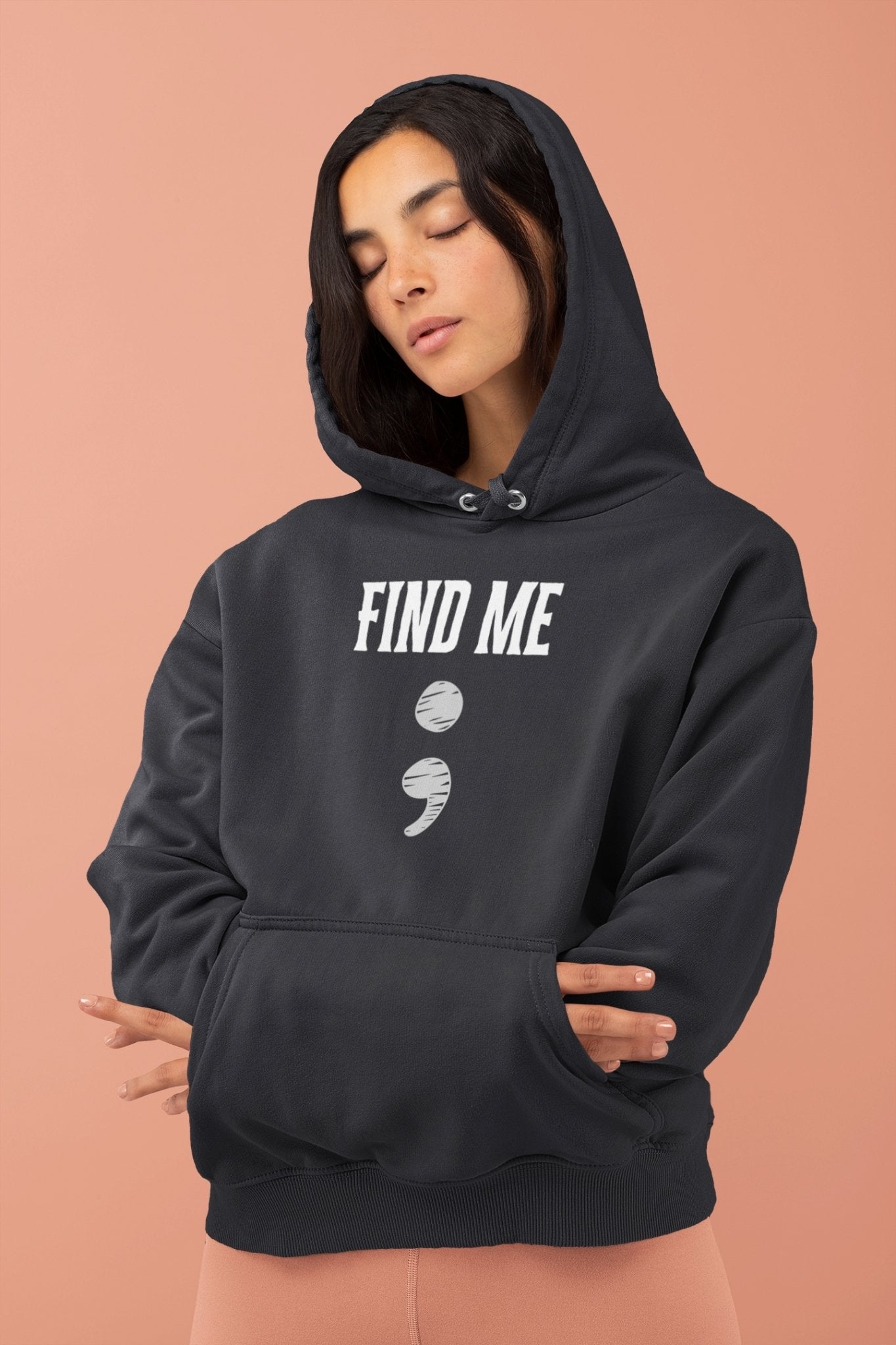 Find Semicolon Geek Hoodies for Women-FunkyTeesClub - Funky Tees Club