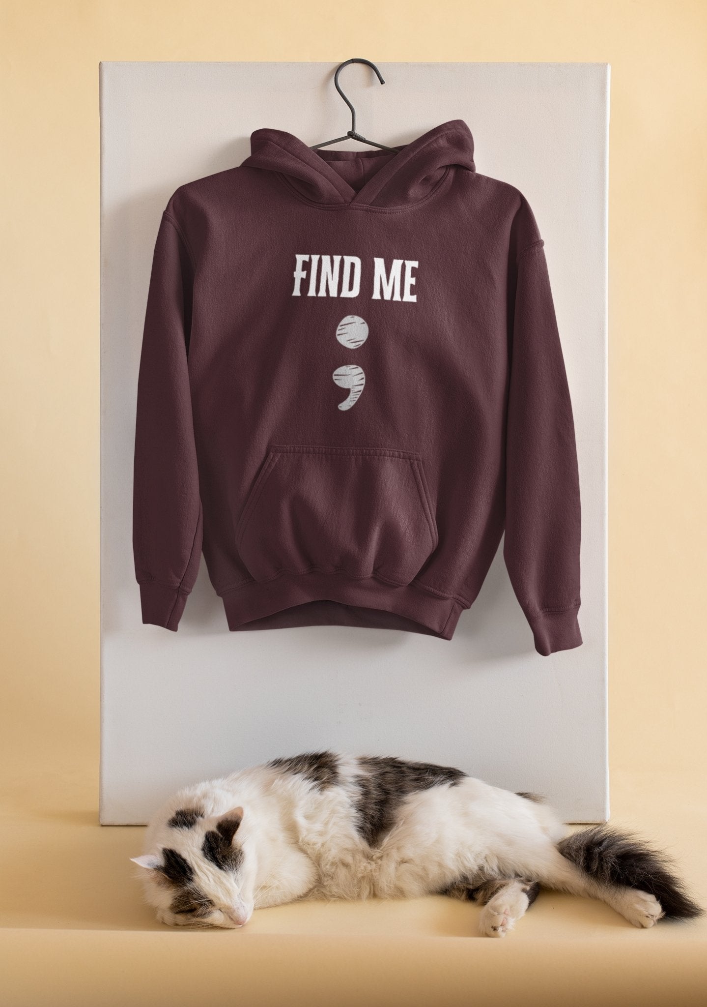 Find Semicolon Geek Men Hoodies-FunkyTeesClub - Funky Tees Club