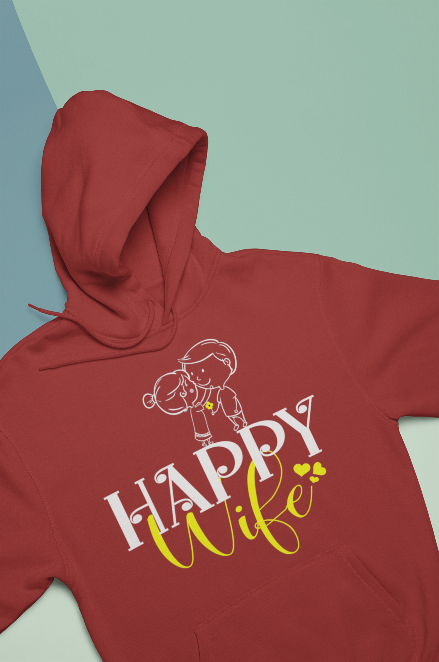 Happy Life Happy Wife Couple Hoodie-FunkyTeesClub