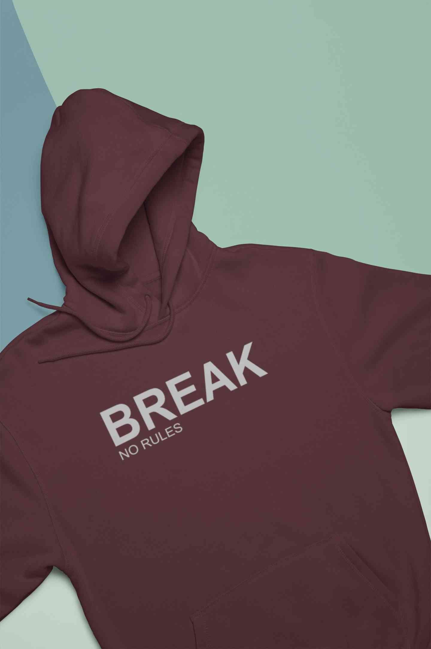 Break No Rules Hoodies for Women-FunkyTeesClub