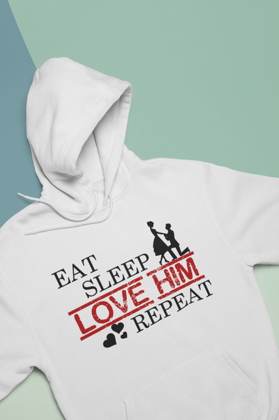Eat Sleep Love Her Him Couple Hoodie-FunkyTeesClub