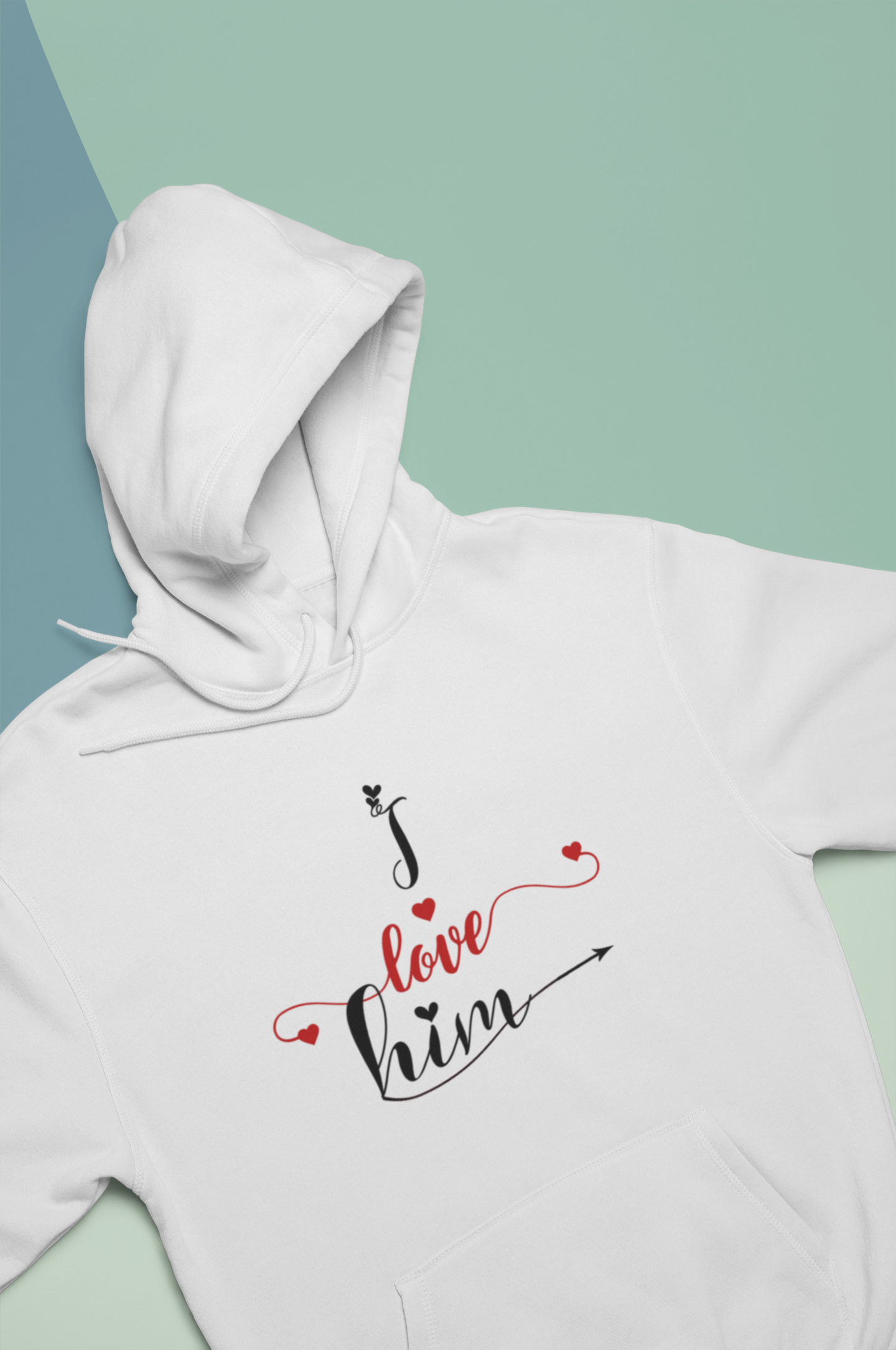 I Love Her Him Couple Hoodie-FunkyTeesClub