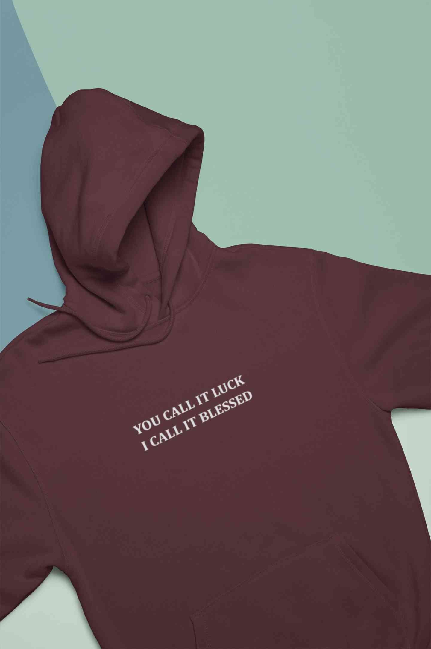 You Call It Luck I Call It Blessed Minimals Hoodies for Women-FunkyTeesClub