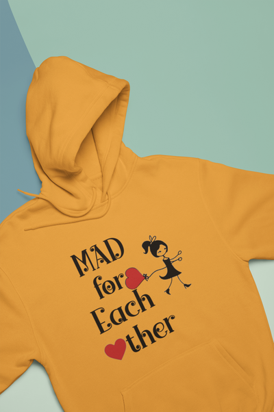 Mad For Each Other Couple Hoodie-FunkyTeesClub