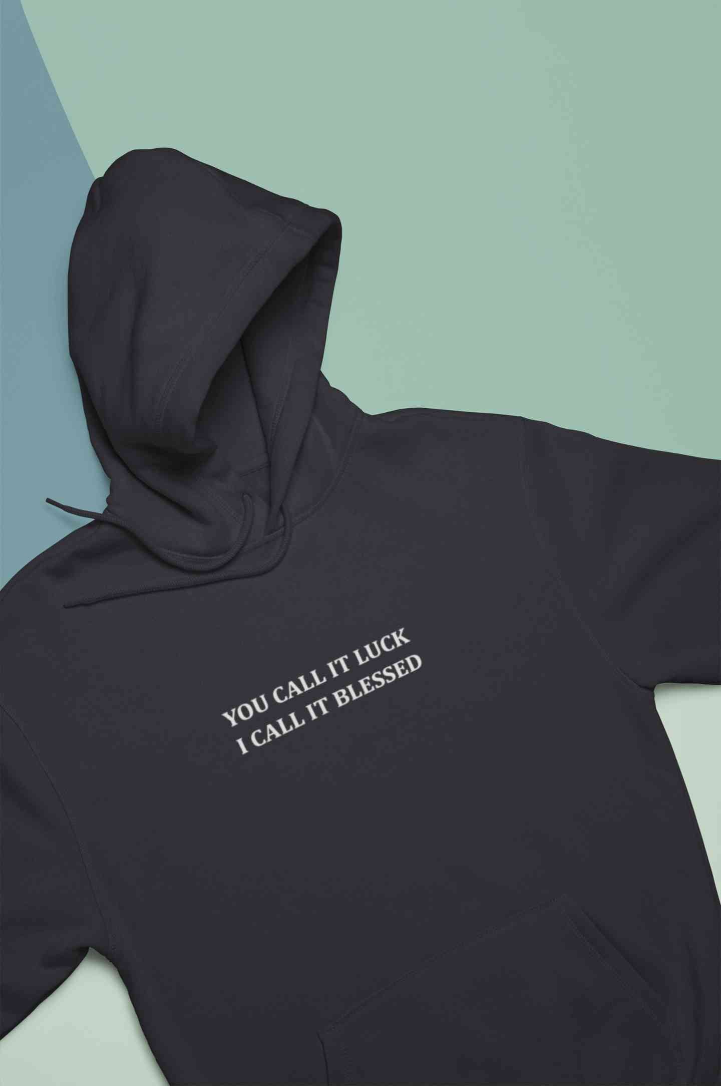 You Call It Luck I Call It Blessed Minimals Hoodies for Women-FunkyTeesClub
