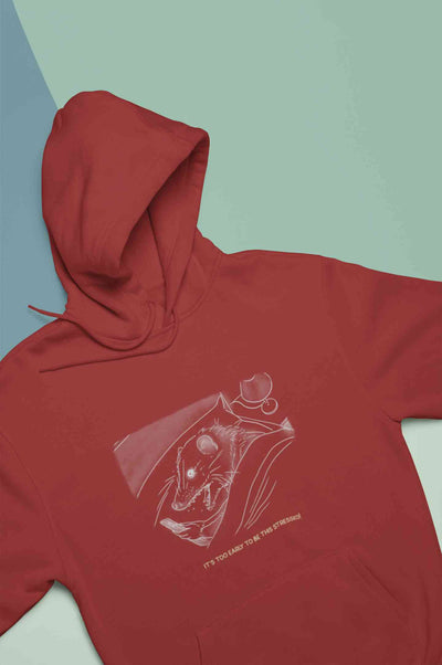 Its Too Early To Be This Stressed Funny Men Hoodies-FunkyTeesClub