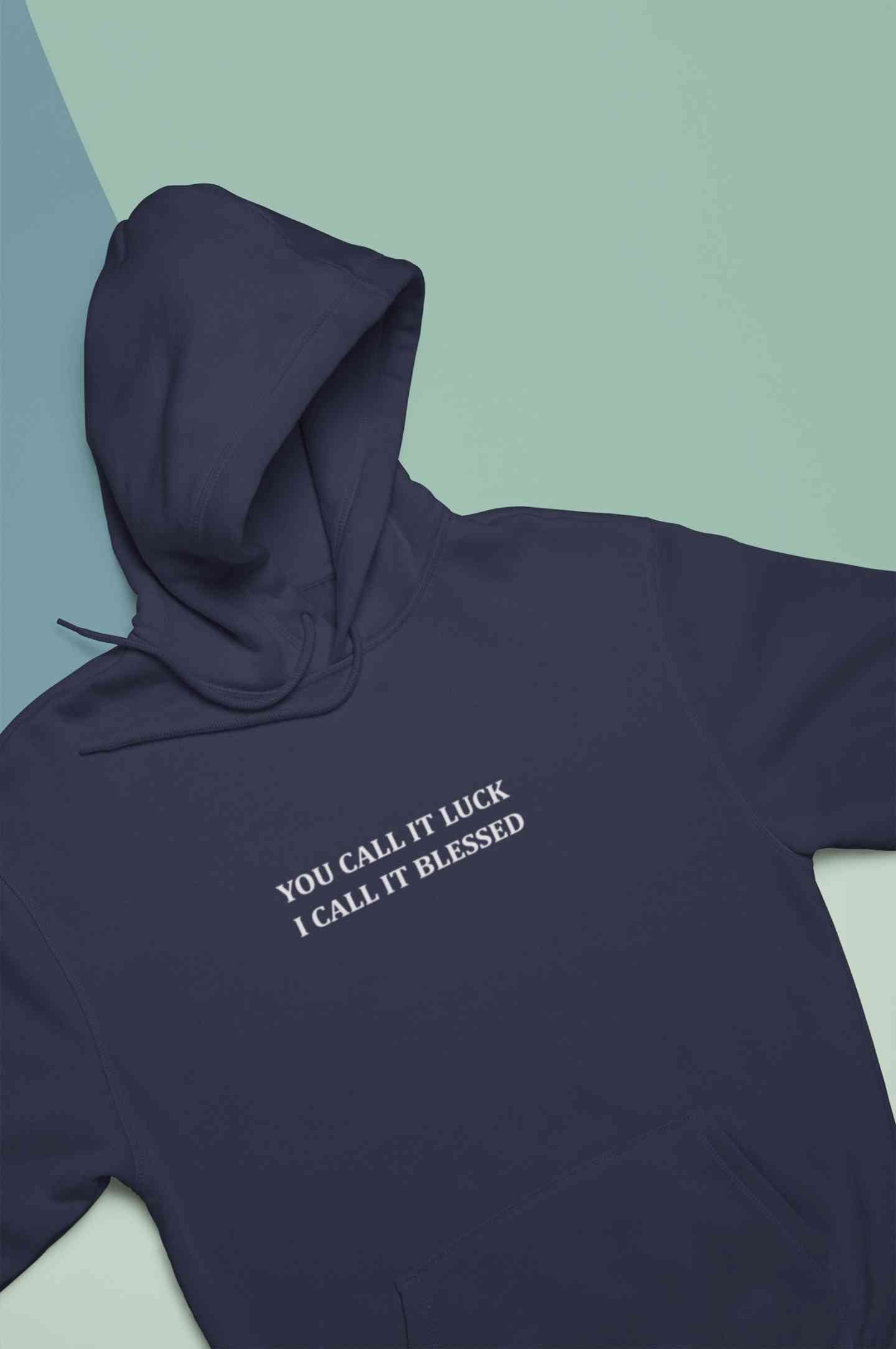 You Call It Luck I Call It Blessed Minimals Hoodies for Women-FunkyTeesClub